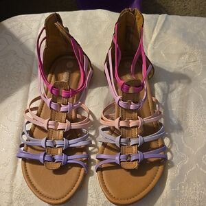 Big Girls Multi-Color Strappy Sandals
